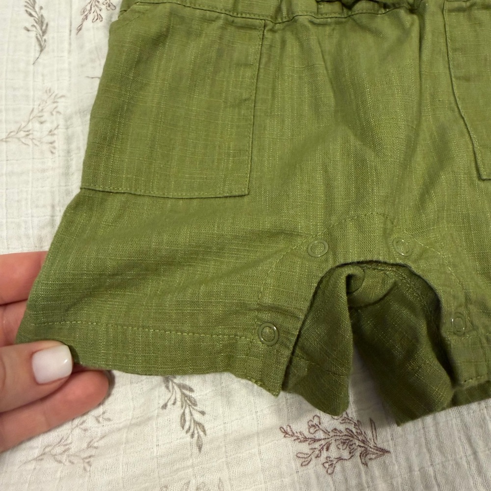 Janie and Jack Olive Green Kids Romper - Picture 6 of 8